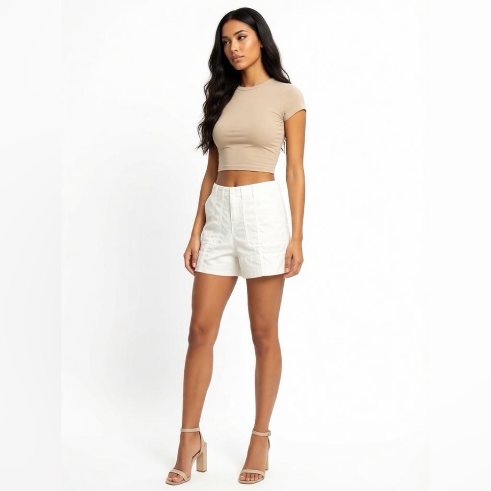 Calvin Klein Cargo Shorts Size 8-High Rise Utility Chic